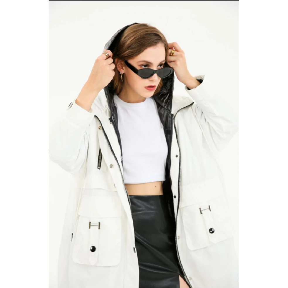 秋冬女新款保暖加厚白鹅绒羽绒服 D6660669