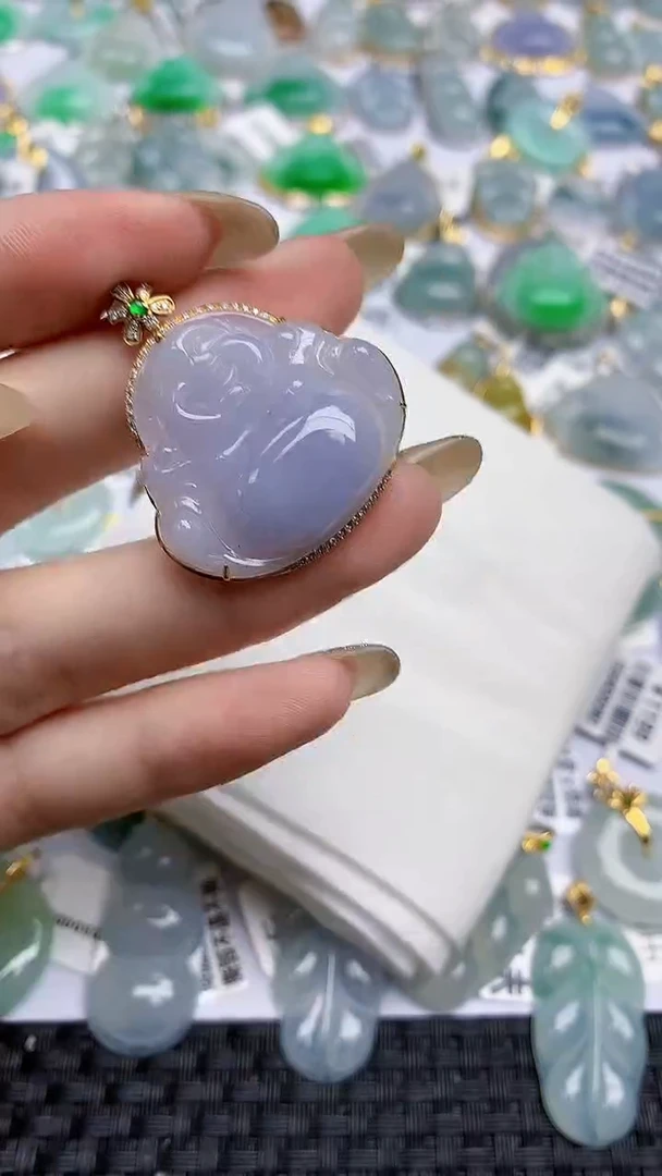 【闪购商品】翡翠颈饰18K金镶嵌天然A货翡翠 42