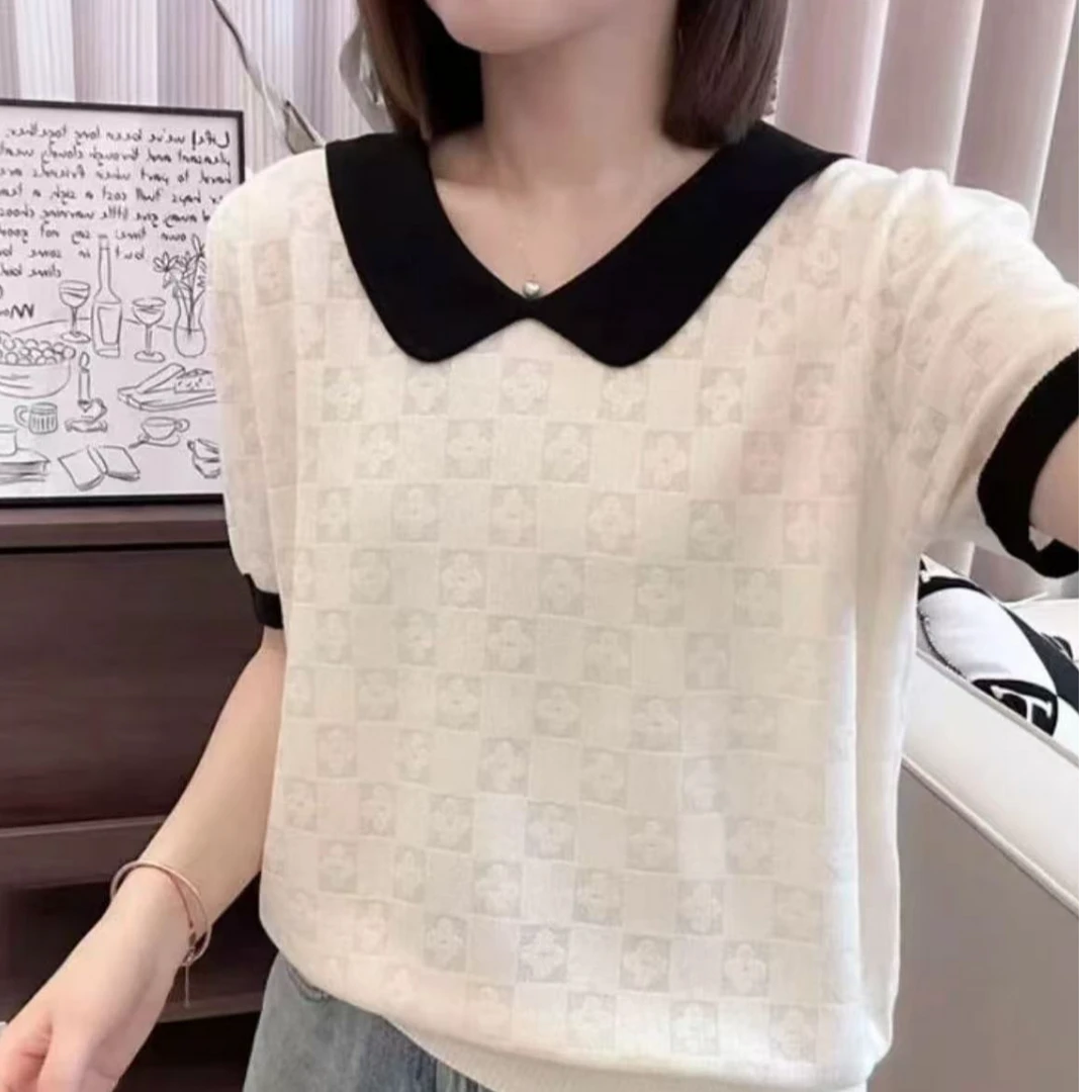 101#夏季短袖针织衫显瘦时尚百搭