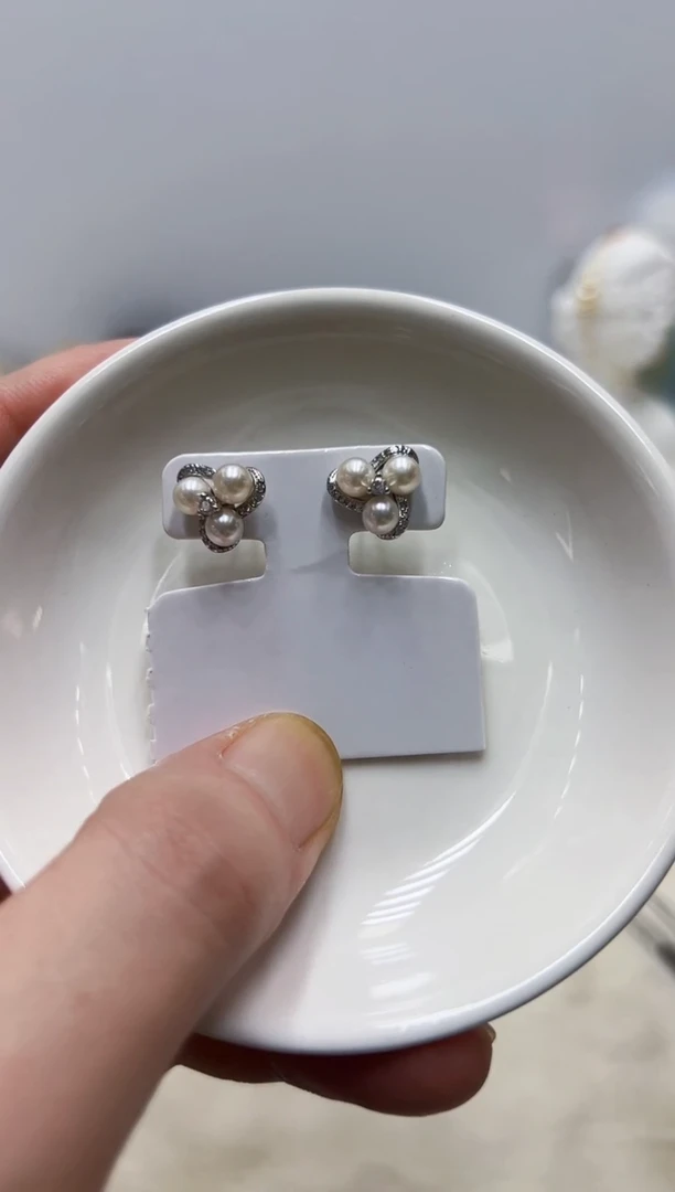 银S925镶嵌海水珍珠DA耳饰4@@ye019