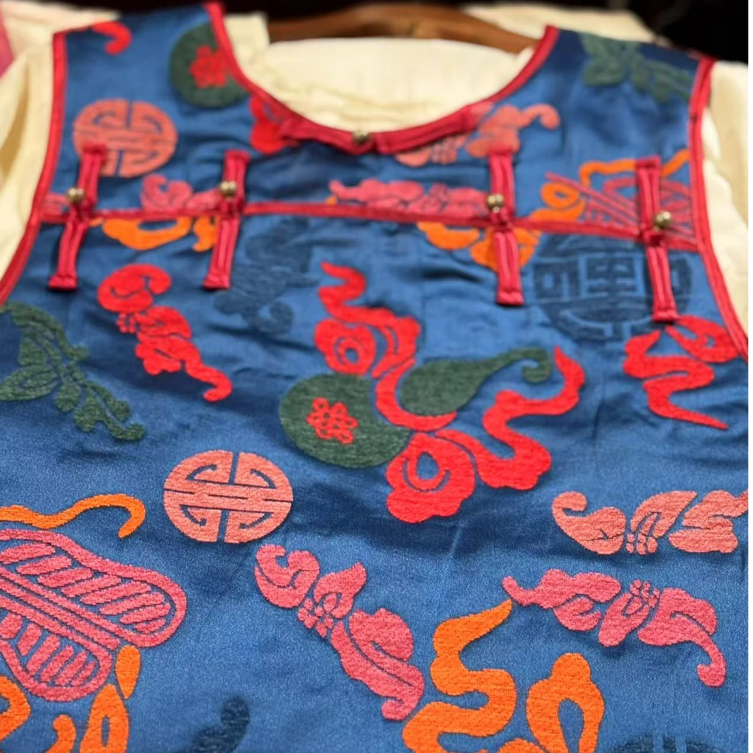 刺绣八宝福禄新中式重工刺绣中国风马甲民族风