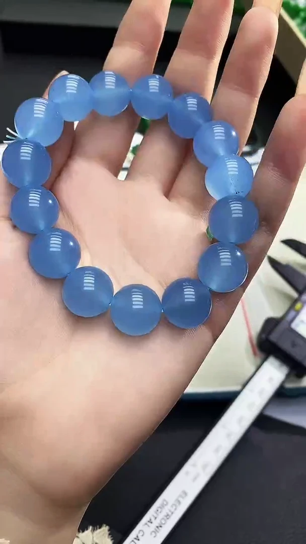 未镶嵌手链翡翠翡翠满蓝14mm手链r37