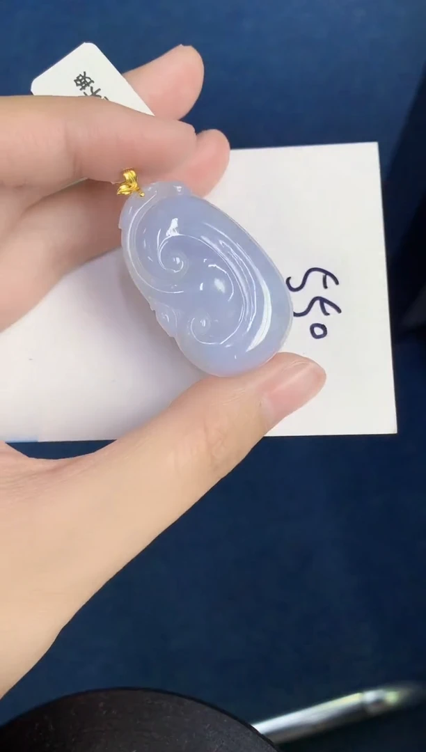 翡翠18K金镶嵌颈饰天然翡翠緬甸A貨