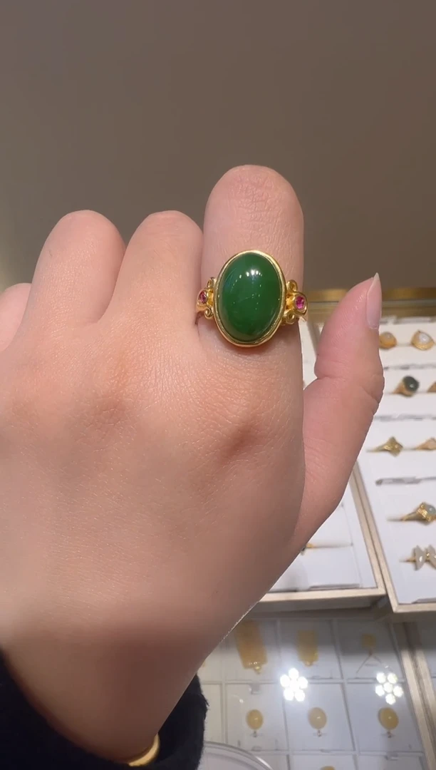 【闪购商品】和田玉戒指银S925镶嵌17