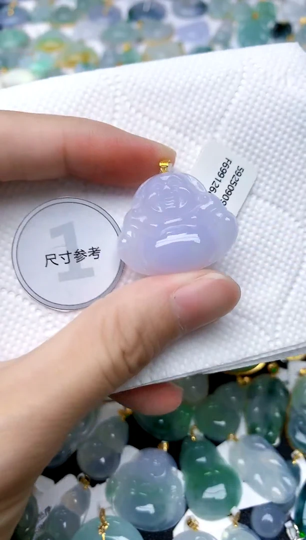 颈饰18K金镶嵌翡翠天然A货翡翠