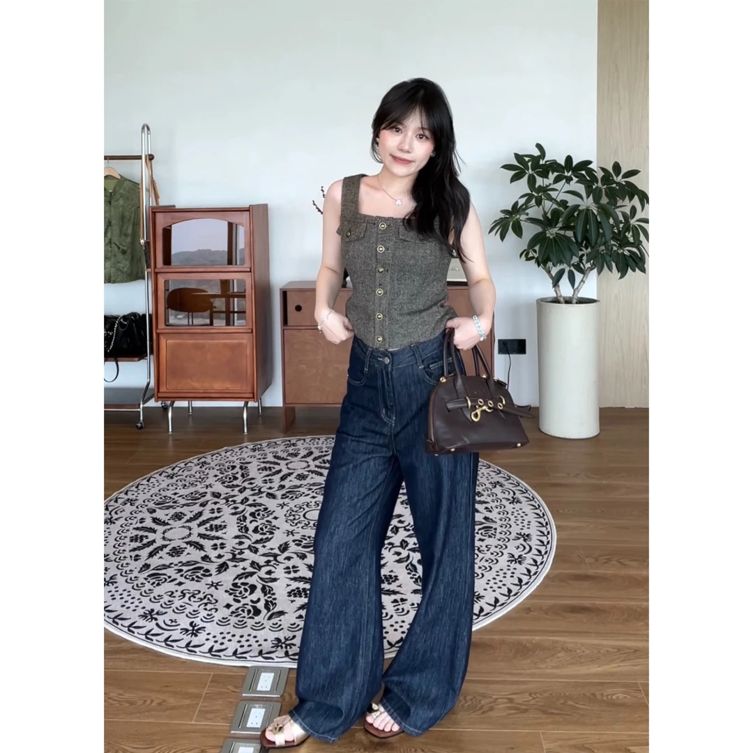 Lilpera胖梨定制 “梨形神裤”新款气质百搭高级微喇牛仔裤Q83