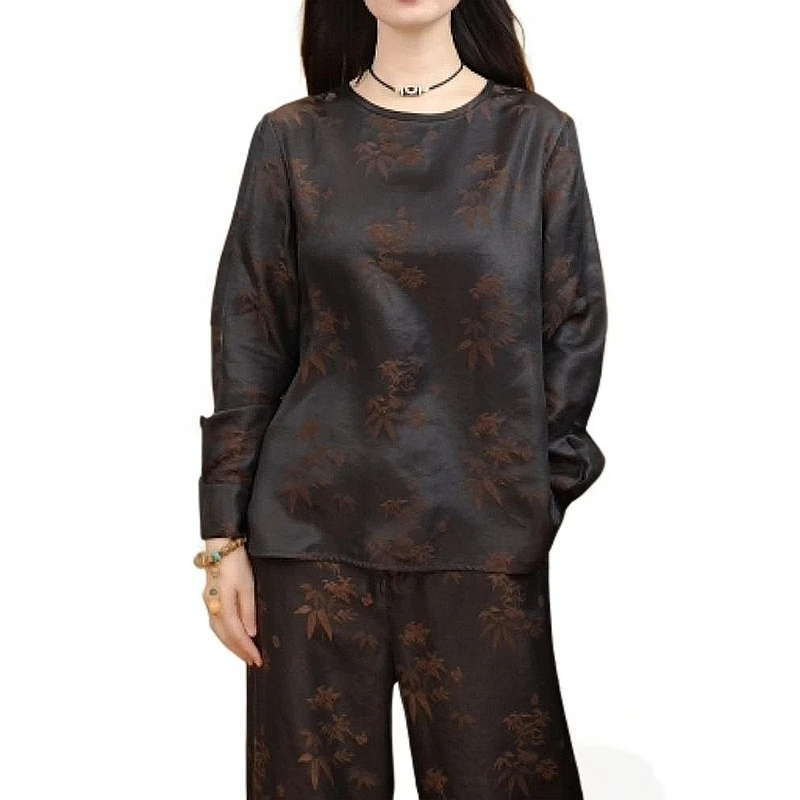 【江晚】早秋新款带花萝新中式上衣Y8969