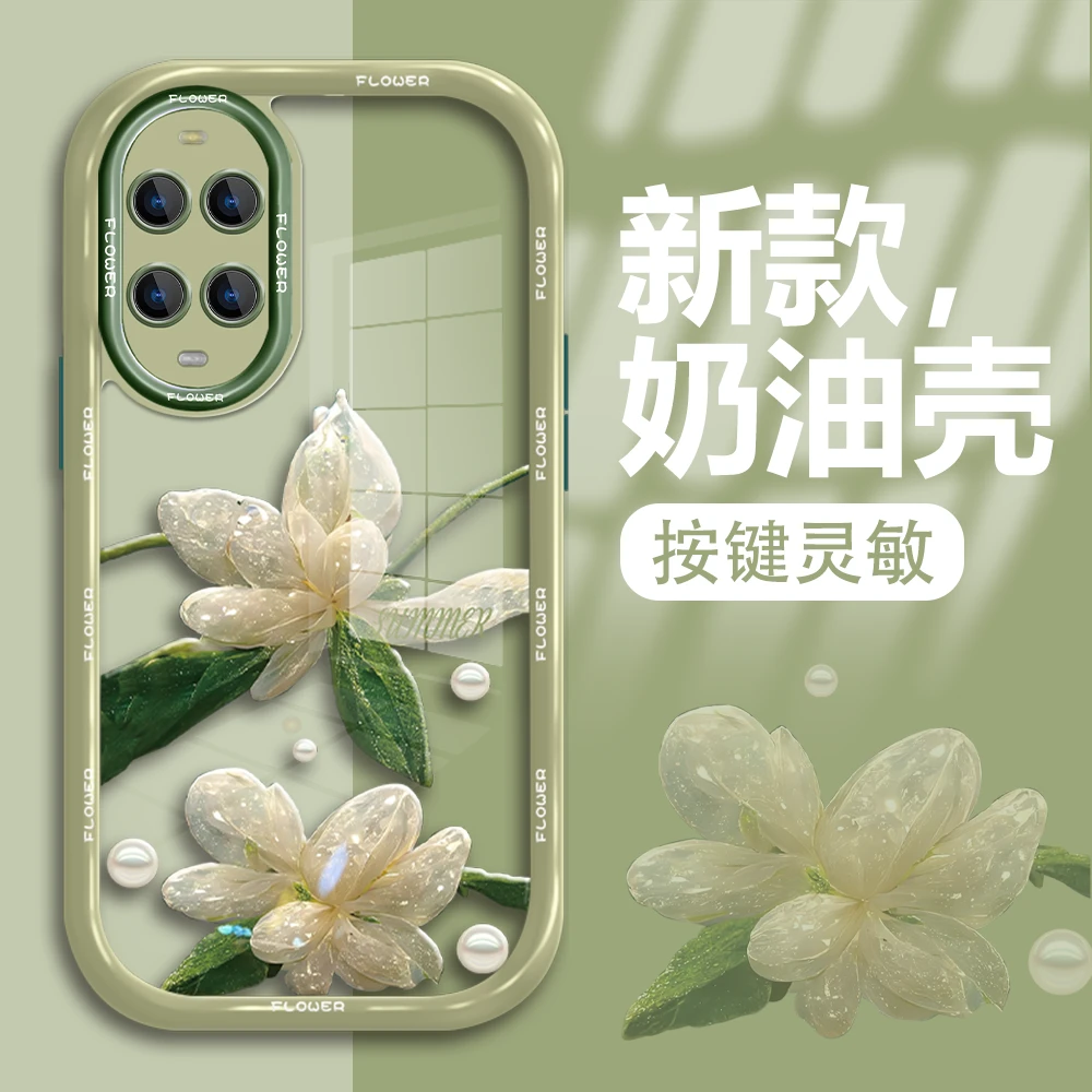 适用于华为nova13pro手机壳水晶花新款奶油壳防摔保护软硅胶高级