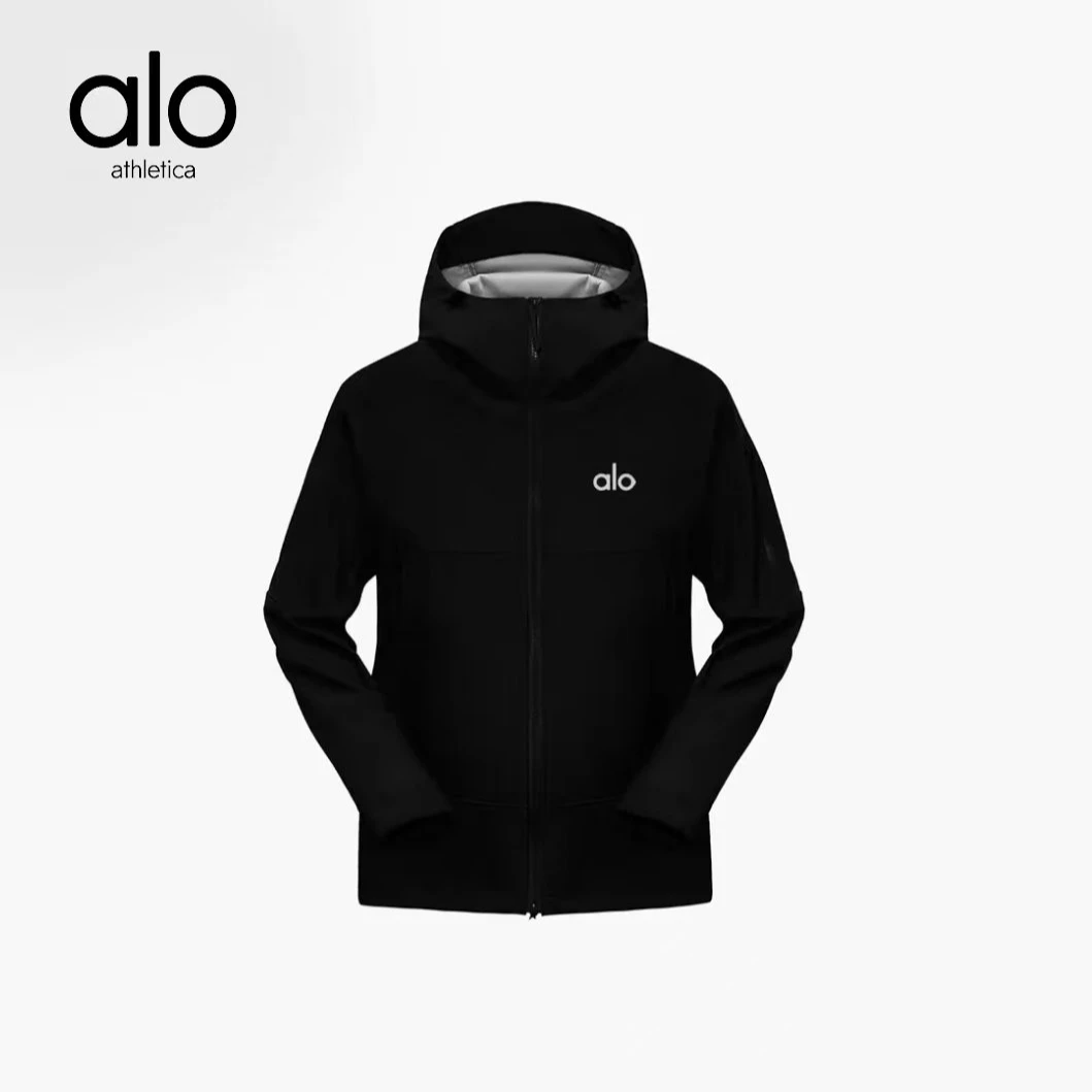 alo athletica秋季户外服装男女冲锋衣连帽防风软壳休闲百搭外套