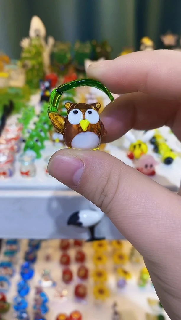【闪购商品】琉璃手工艺品叶子猫头鹰