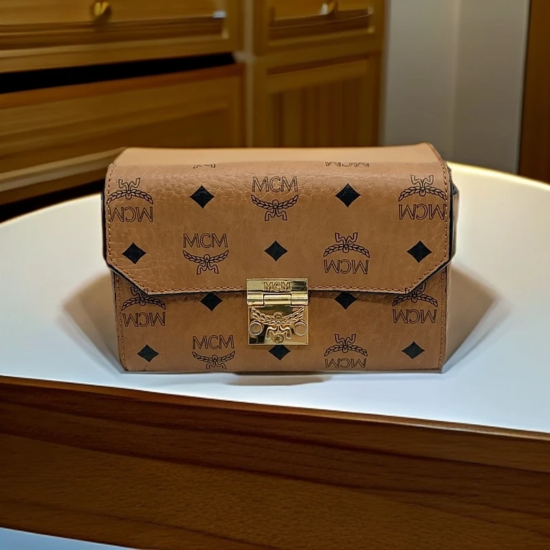 95新 MCM 干邑色链条包1128 5240