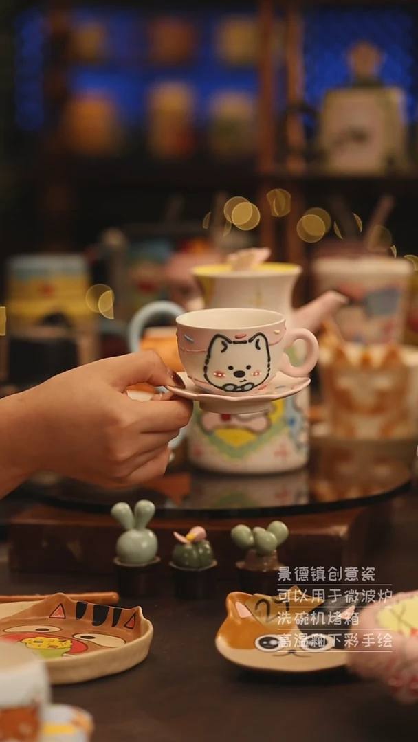 陶瓷景德镇可爱陶瓷釉下彩绘设计师款