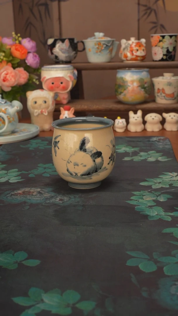 小雾垂露   小白兔手握杯
