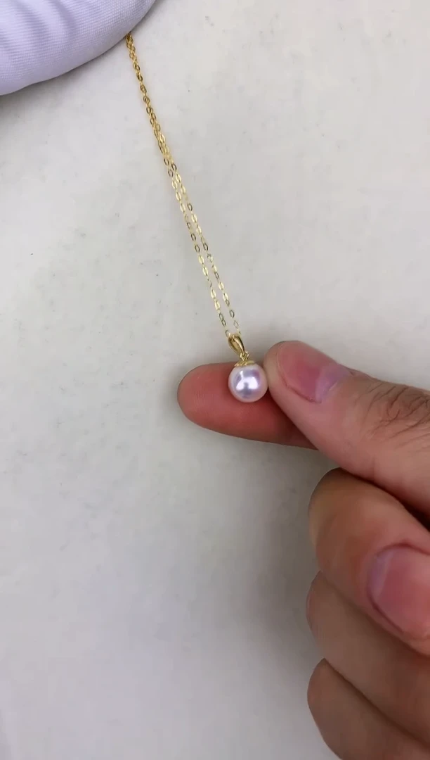 18K金镶嵌DA海水珍珠 吊坠 GD152 8-8.5