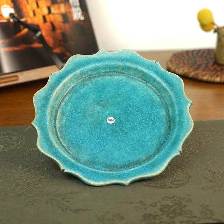 伊禾集物 日本信乐烧匠人 藤原纯 孔雀兰 钵 盘 1644#