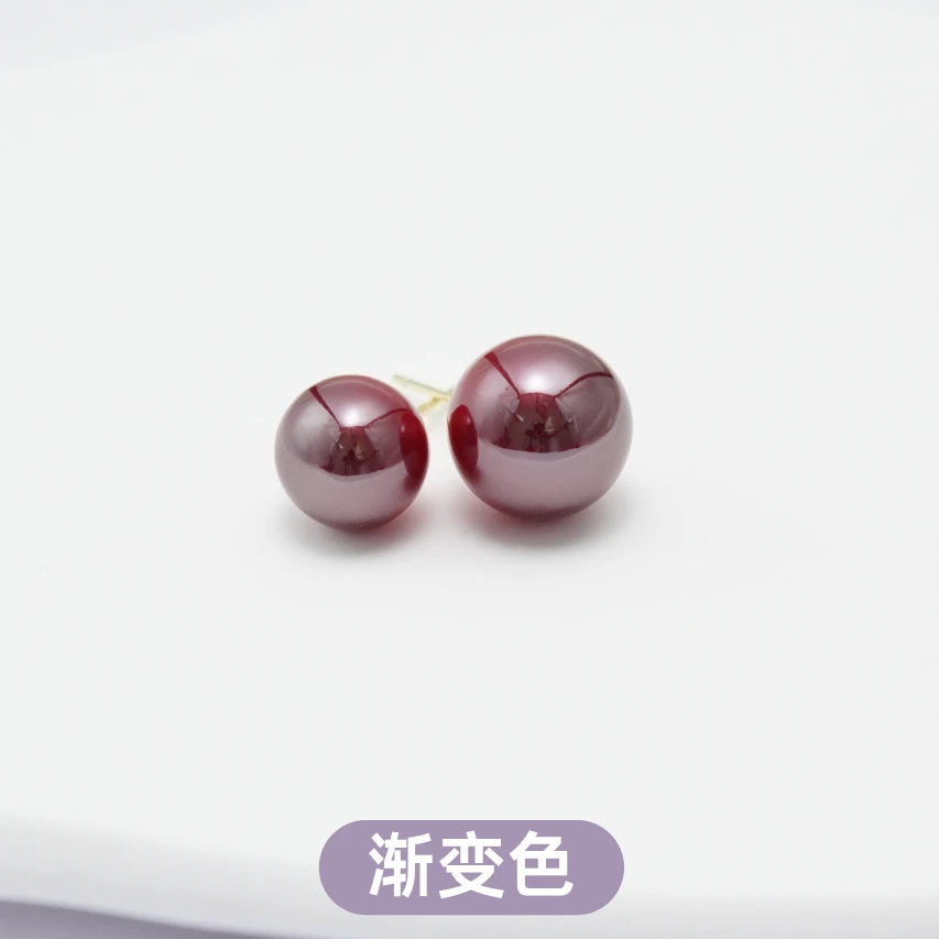 铜合金仿珍珠耳饰 复古优雅正圆气质仿珍珠耳钉轻奢耳环