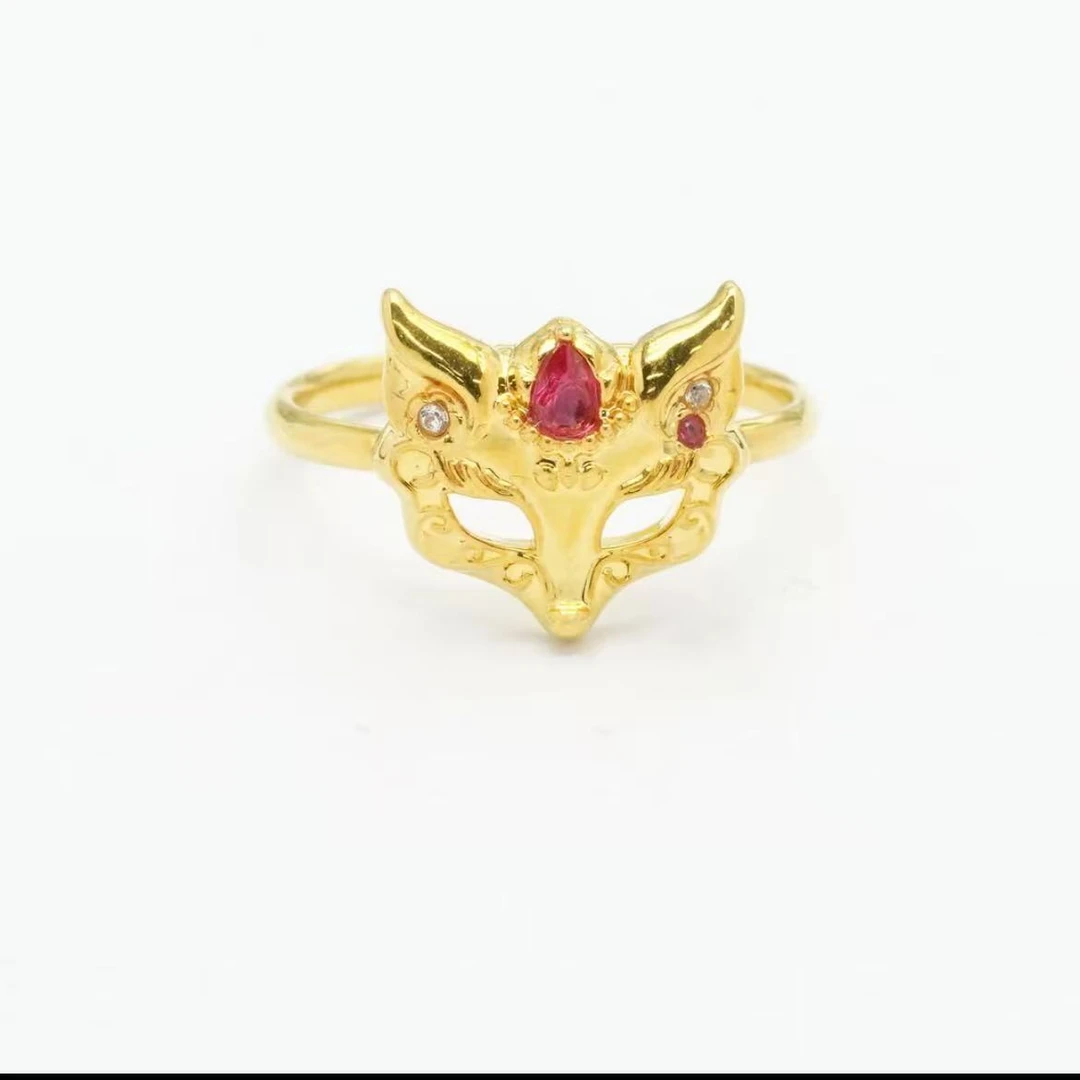 【薇薇姐专享】通体金镶嵌宝石灵狐面具配件