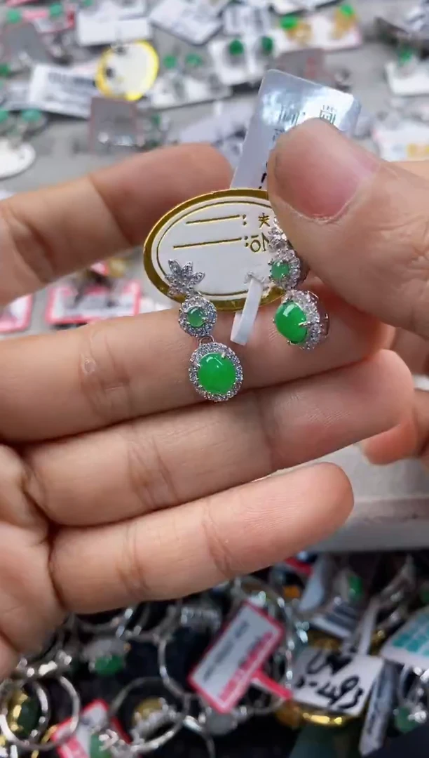 银S925镶嵌戒指翡翠999    8