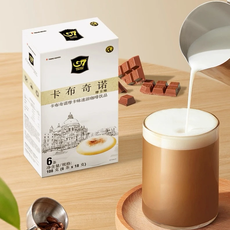 越南进口卡布奇诺榛子味速溶咖啡口感浓香丝滑绵密
