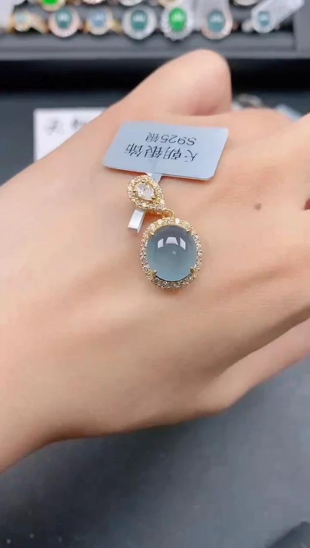 银S925镶嵌戒指翡翠111