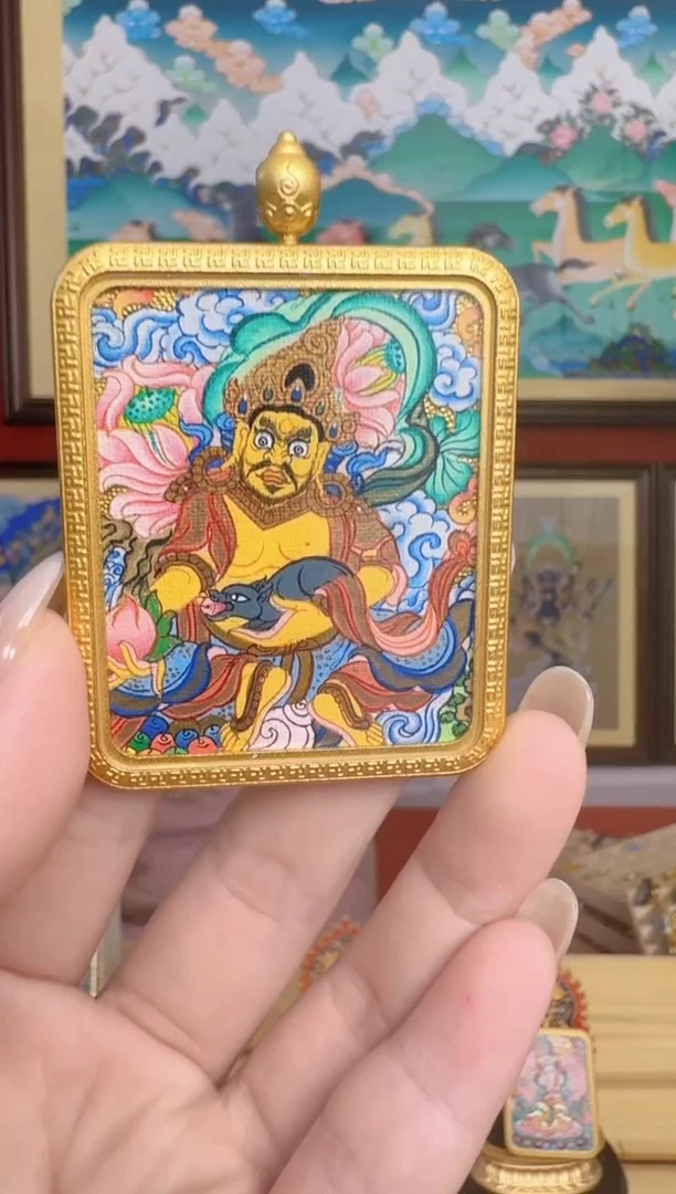 吊坠黄c-热贡纯手绘