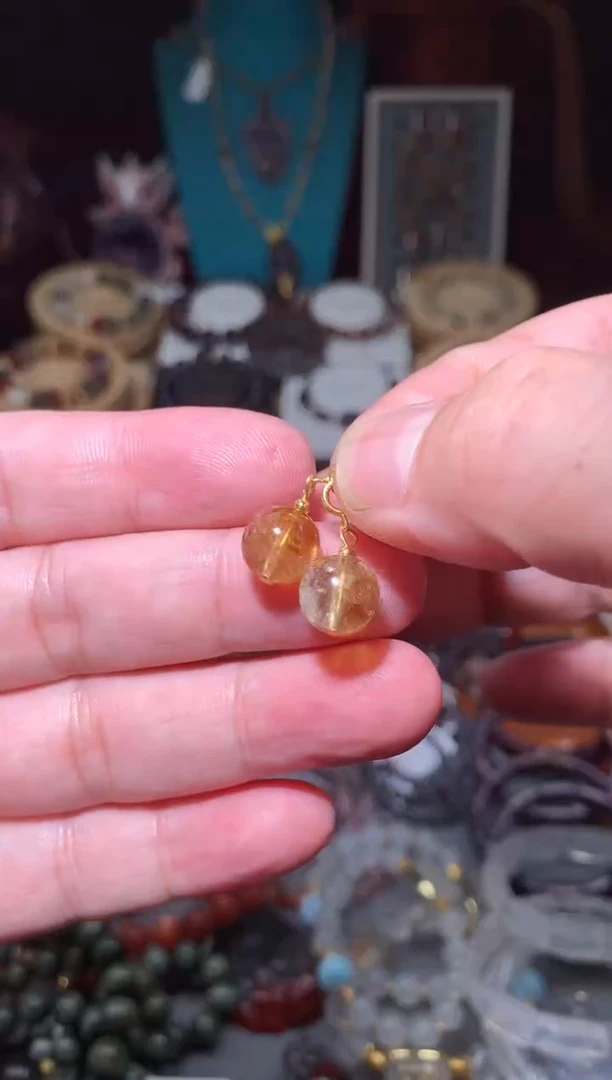 水晶珠宝半成品未镶嵌黄水晶提溜