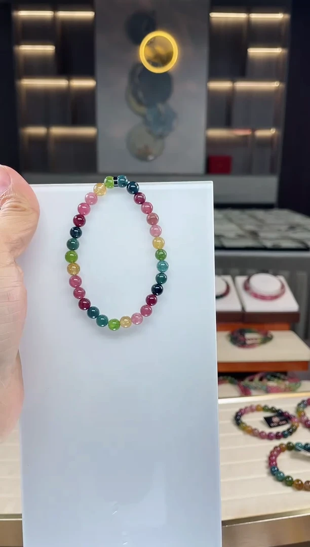 未镶嵌单圈手串碧玺（多样性发一条）Q