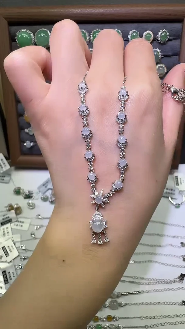 银S925镶嵌戒指翡翠套链35