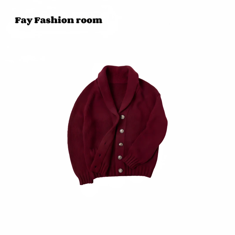 FAY | B家【矜贵勃艮第红】羊毛休闲时尚毛衫外套