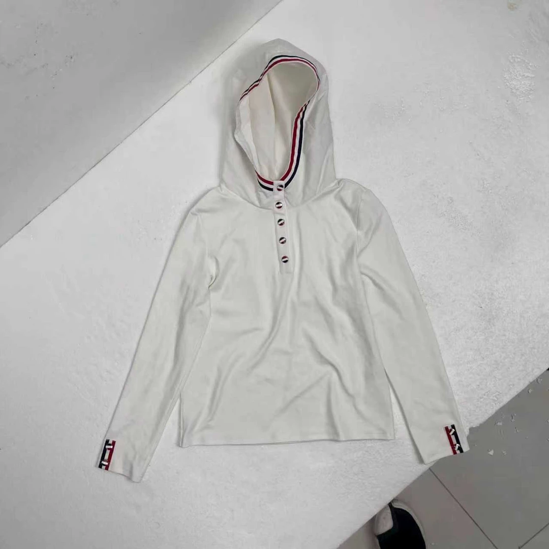 熊大娇私服-【XionG】拼接白色经典百搭高级感连帽卫衣120665