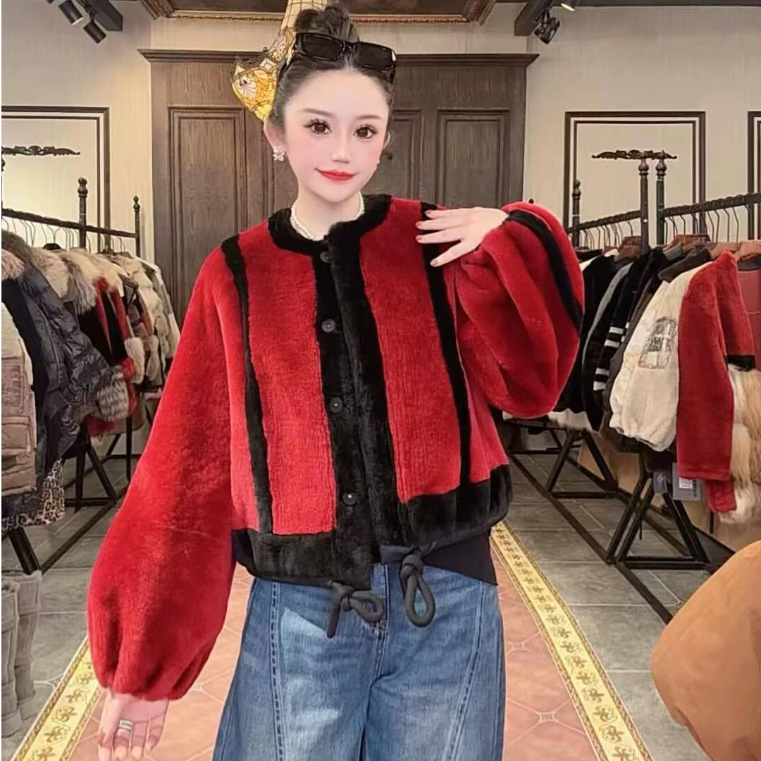 【DCP•Flagship store】85477-P  2025新款新潮风皮毛一体轻奢外套