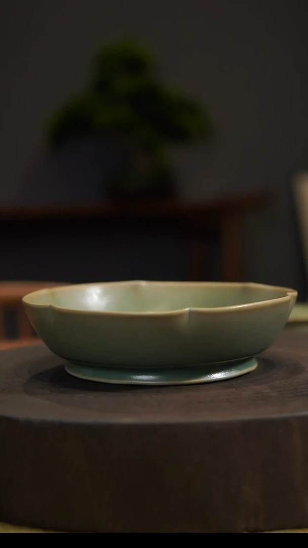 杯子紫*涧葵口洗 汝州原产地  原矿老釉