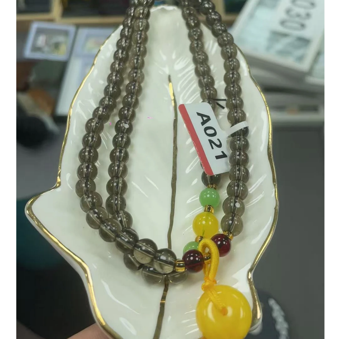 A021 茶水晶多圈手串