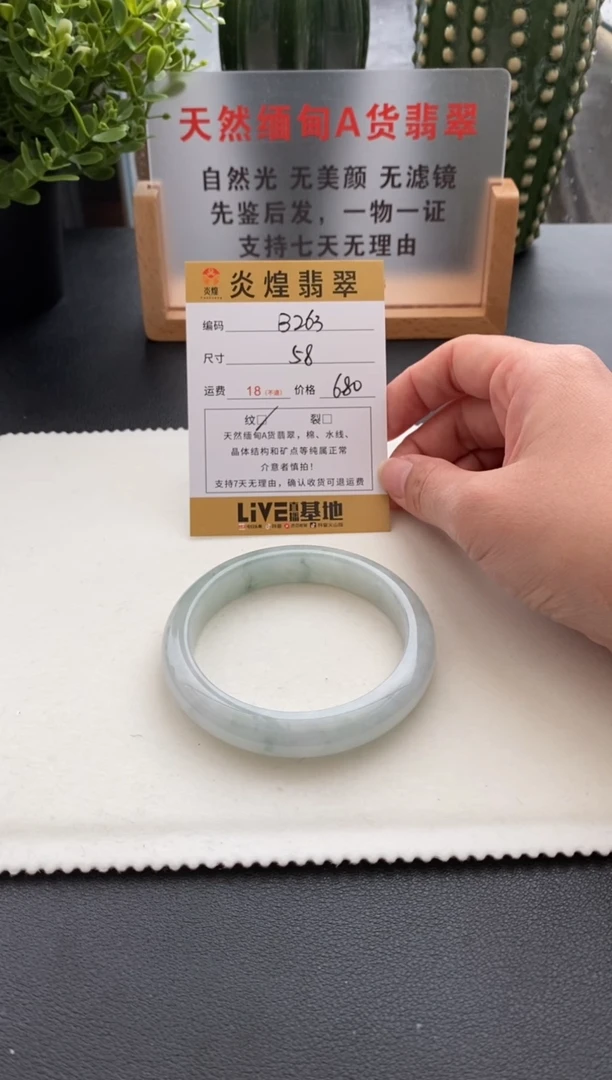 未镶嵌手镯翡翠58圈口 编码B263