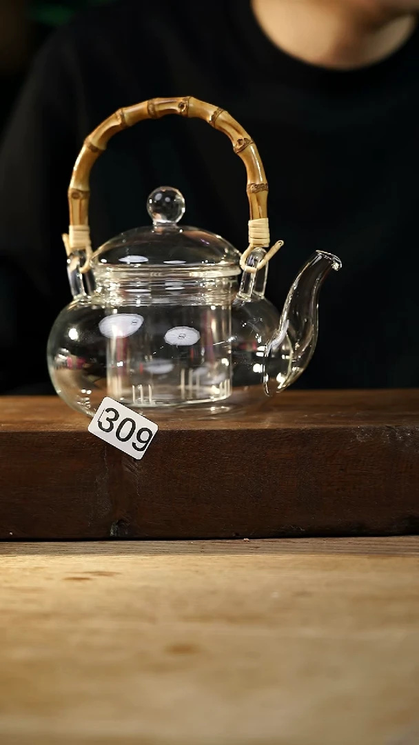 瓷片设计师手作！！落单设计师系列！！提梁玻璃煮茶壶