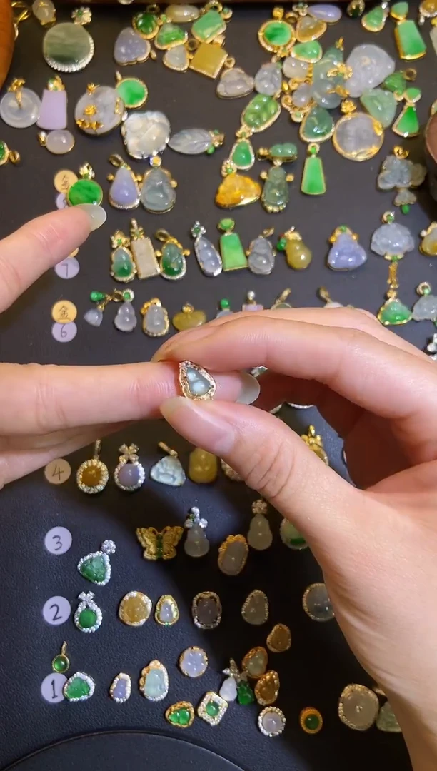 吊坠(不含链)银S925镶嵌翡翠1