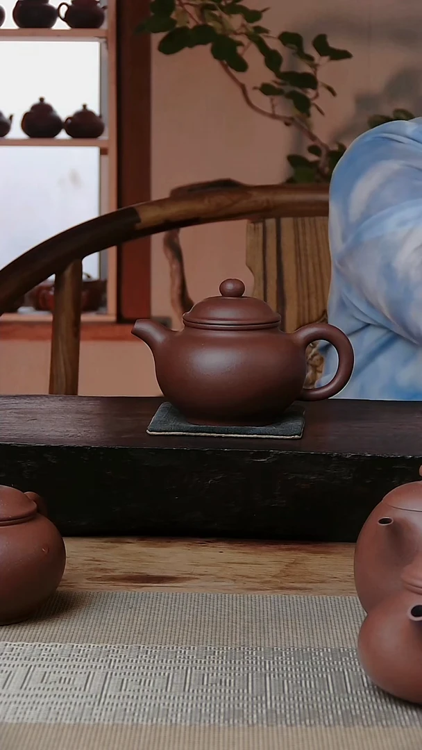 茶壶紫砂紫泥半手工掇只 180cc