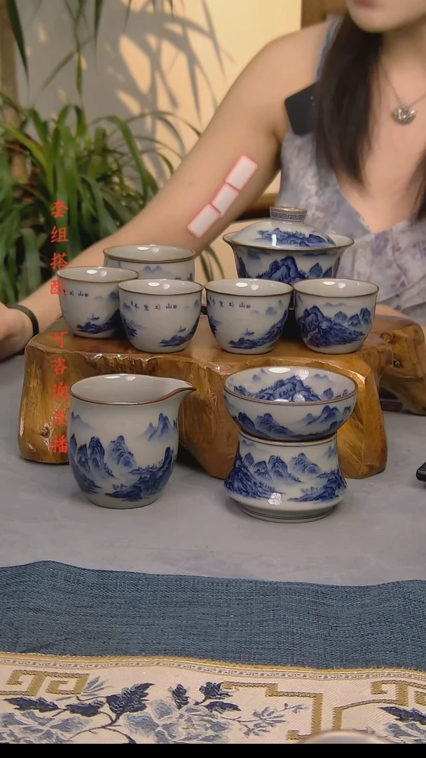 简装家用款8件套 老陶泥开片纹陶瓷茶具