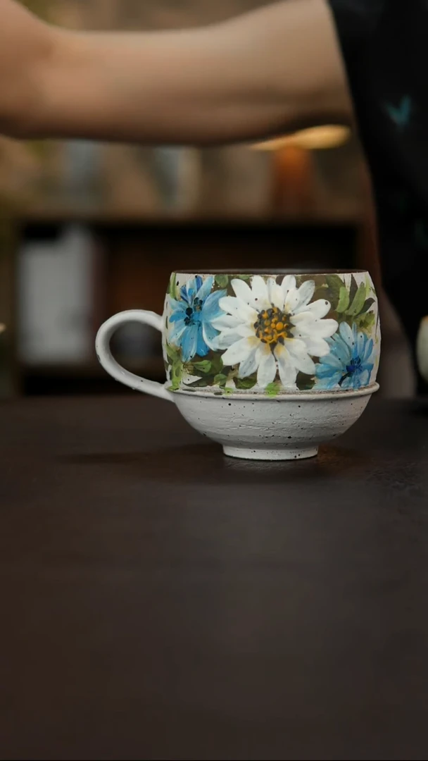 杯景德镇陶瓷杯碗柴烧多人