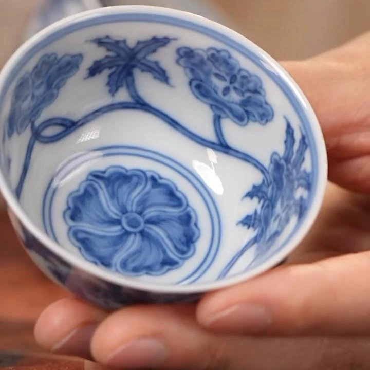 【小乔赏瓷】望月怀古秋葵小宫碗wyhg226