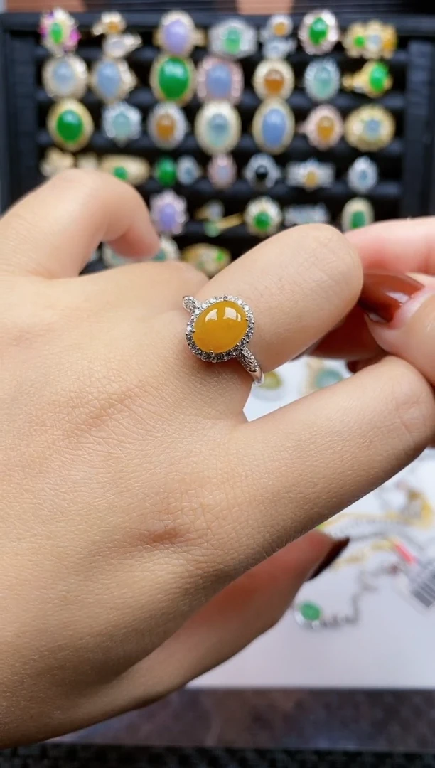 银S925镶嵌戒指翡翠382