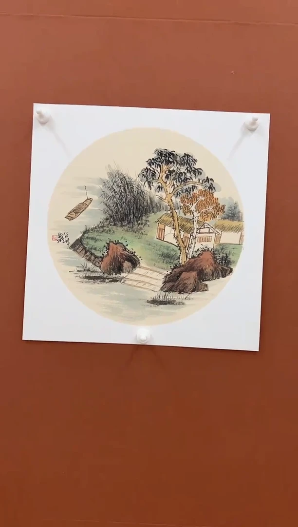 国画李文峰三尺斗方卡纸