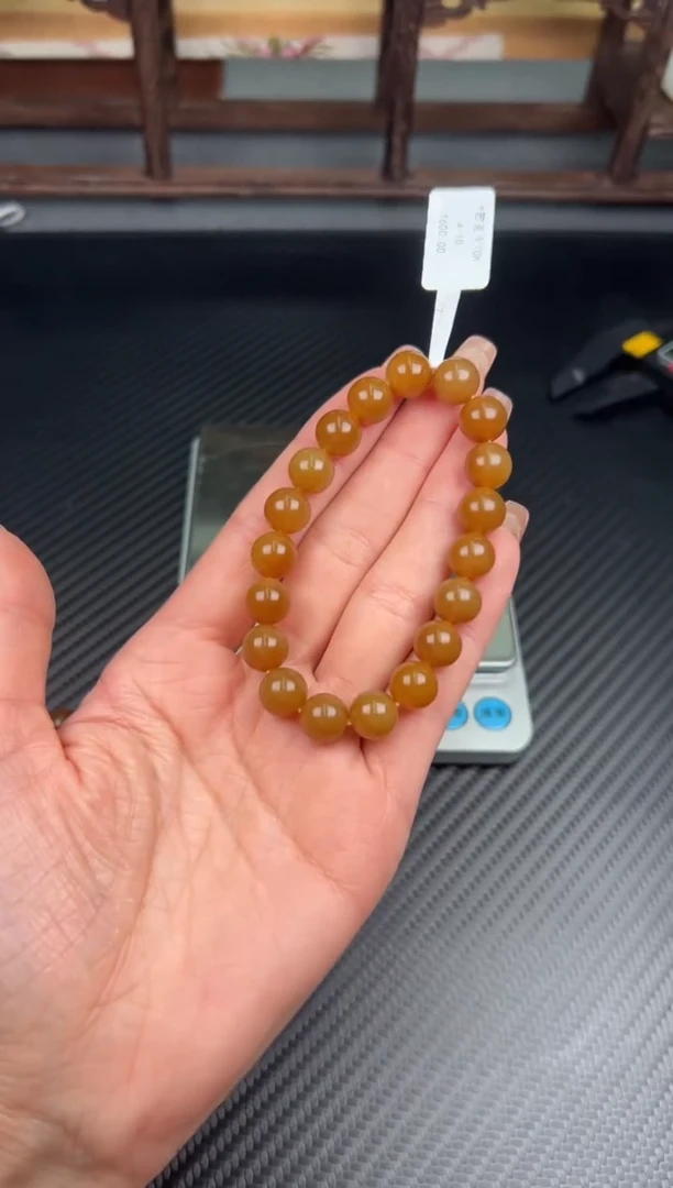 未镶嵌手串和田玉若羌微色差卡10h