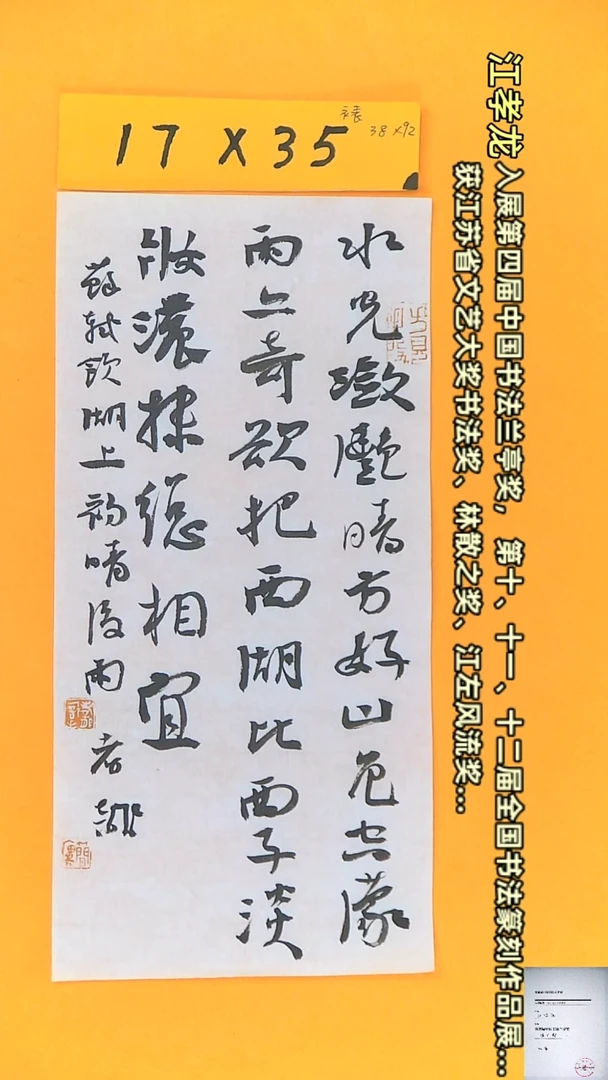【闪购商品】书法江孝龙书法获奖同款苏轼17*35
