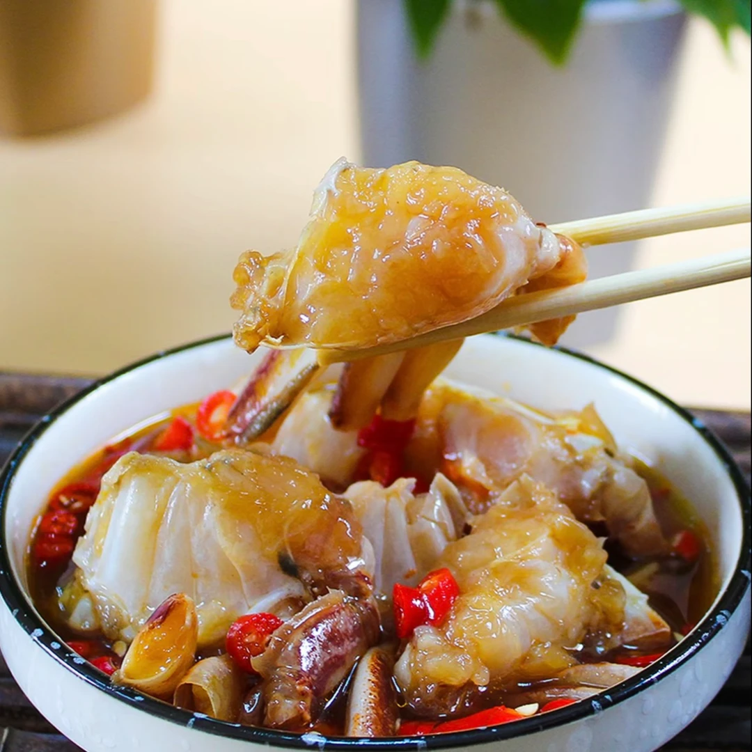 【顺丰发货】④新鲜生呛 香辣蟹块 肉质饱满 750g/桶*2（含少量汤汁）