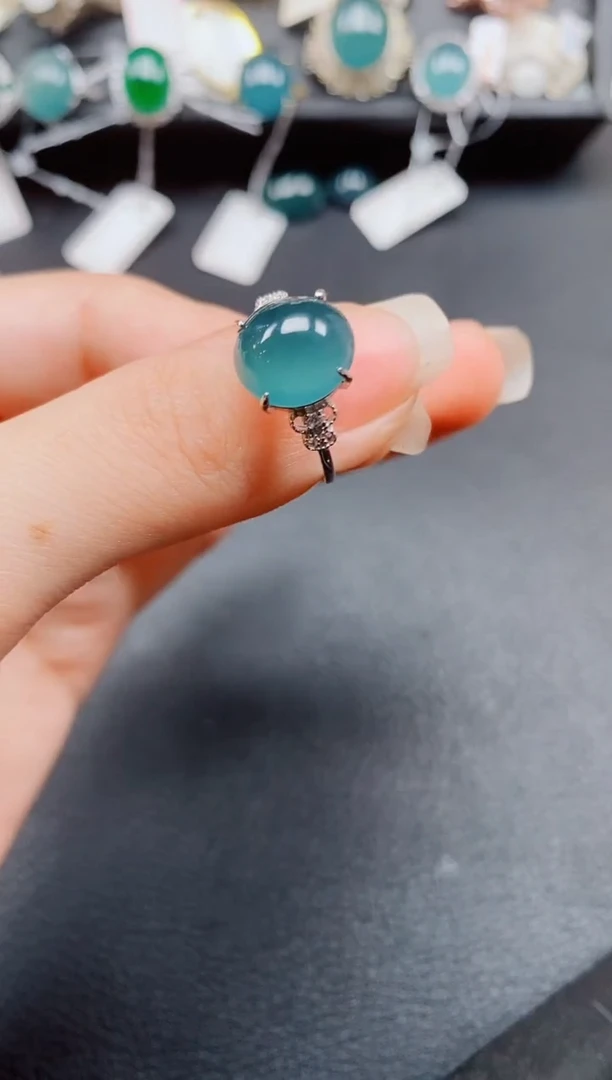 银S925镶嵌戒指翡翠翡翠