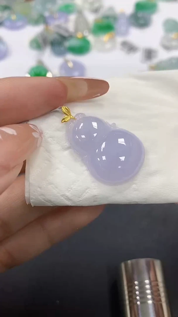 颈饰18K金镶嵌翡翠a货假一赔三支持复检百元上9元证书费自理