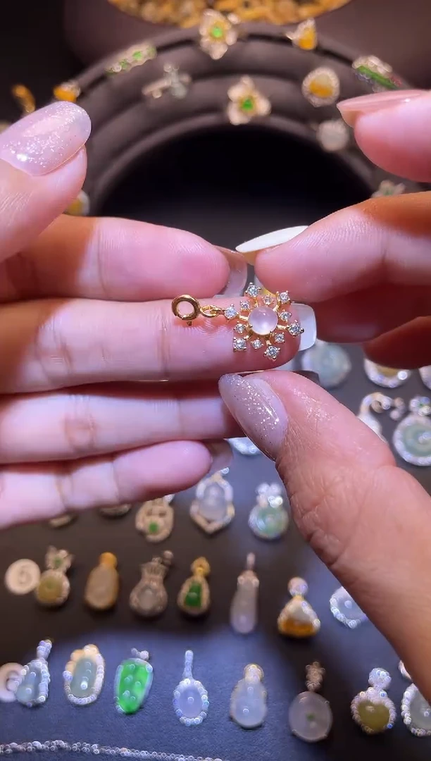 吊坠(不含链)银S925镶嵌翡翠1