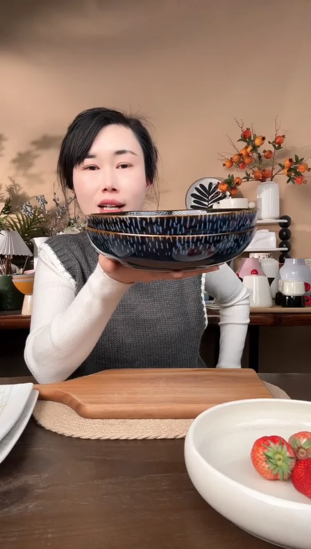 【闪购商品】瓷片8英寸繁星深盘2只微瑕