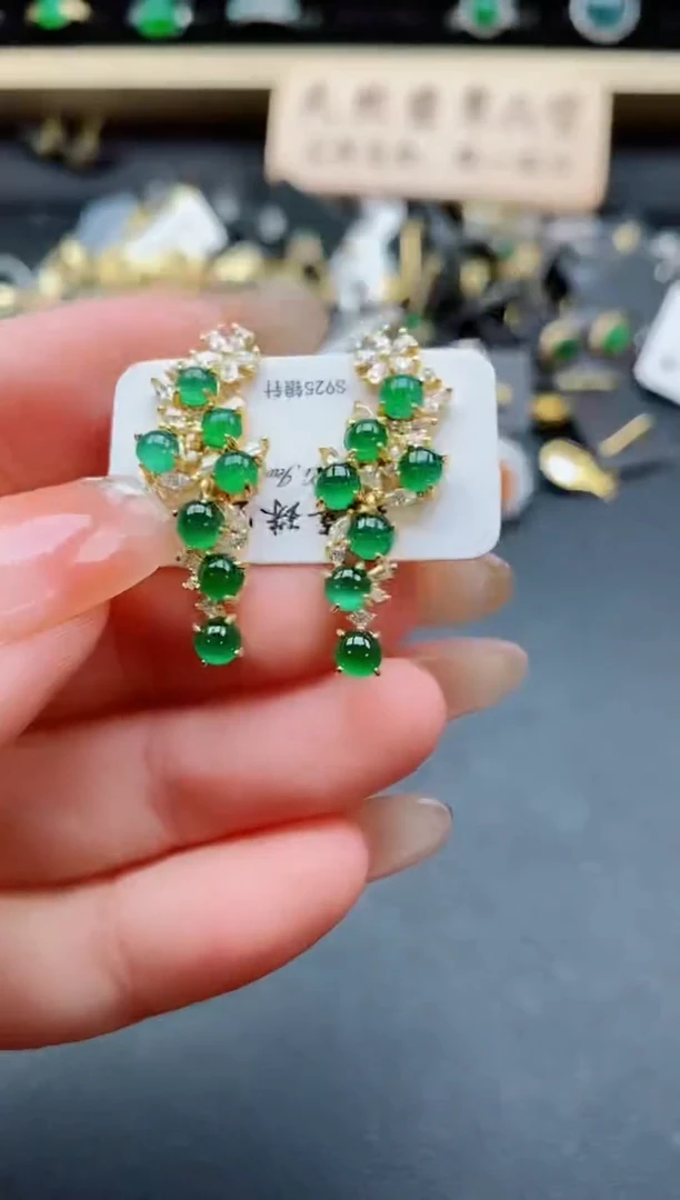 银S925镶嵌戒指翡翠1